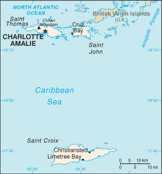 Map of United States Virgin Islands