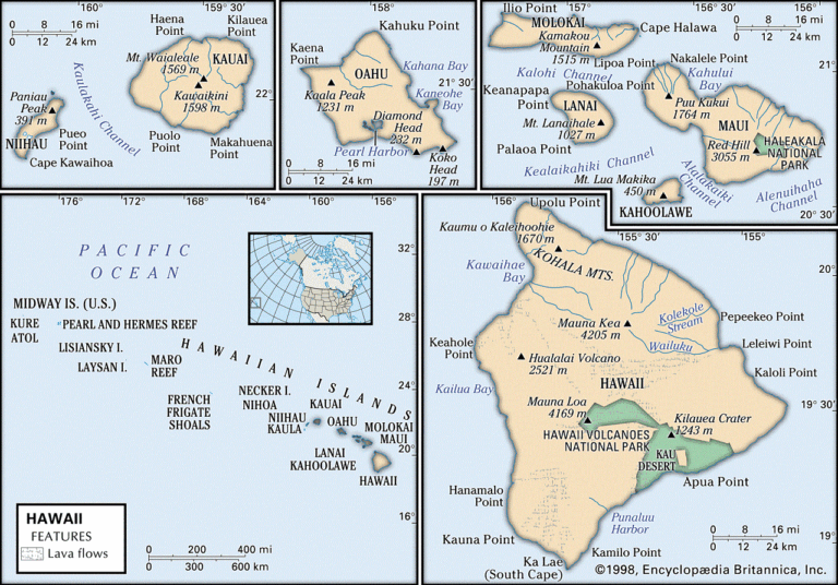 Hawaii islands map